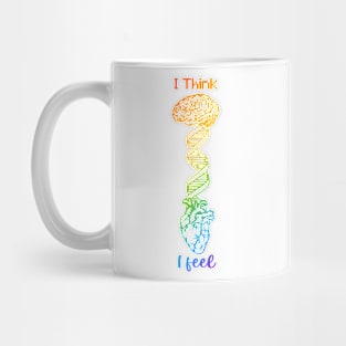 I Think I Feel Brain DNA Heart Mug